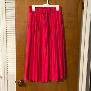 Hot pink midi skirt